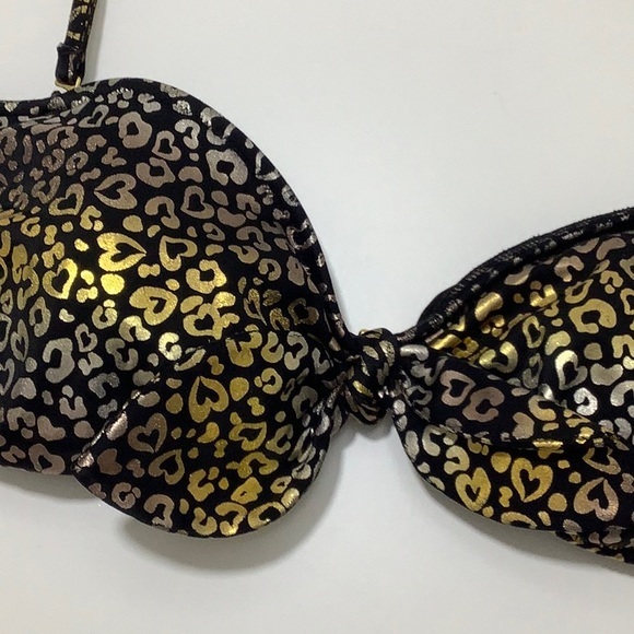Victoria’s Secret bandeau metallic animal print bikini top size Medium EUC - Picture 2 of 11